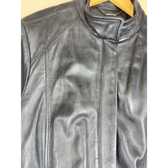 Vintage A.N.A Women’s XL Black Genuine Lambskin Leather Motorcycle Biker Jacket - Picture 5 of 15